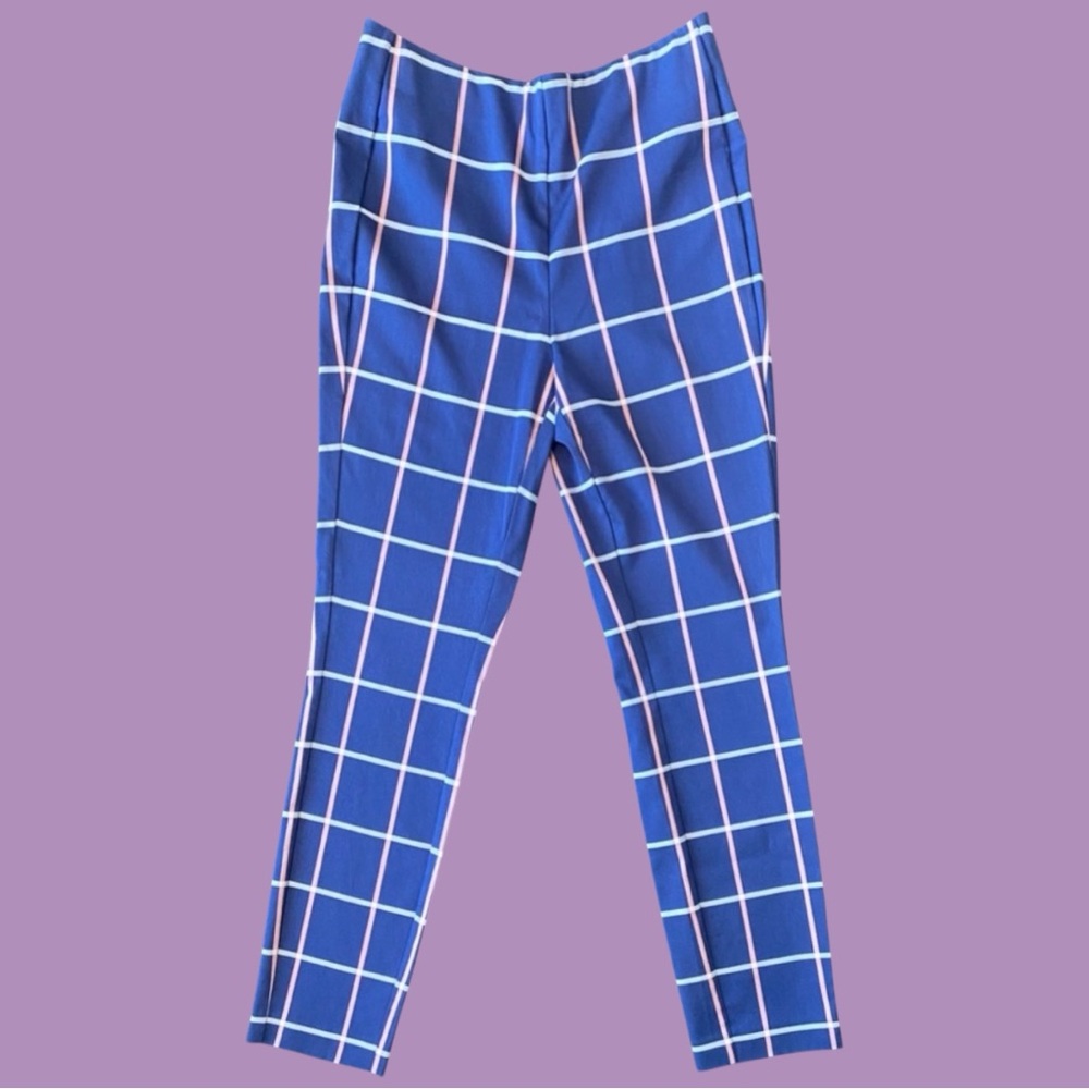 rag & bone Navy Blue Checkered Cropped Ankle Pants NWT NEW
